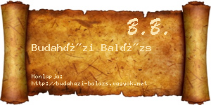 Budaházi Balázs névjegykártya
